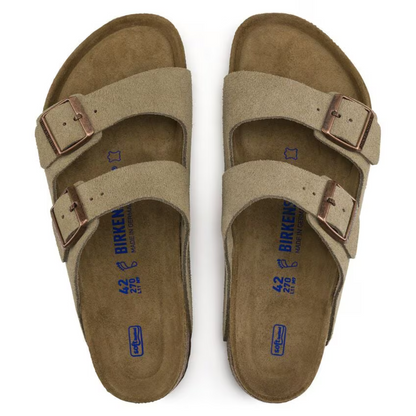 Birkenstock Arizona Taupe Suede Sandals – Two-Strap Leather Comfort Sandals
