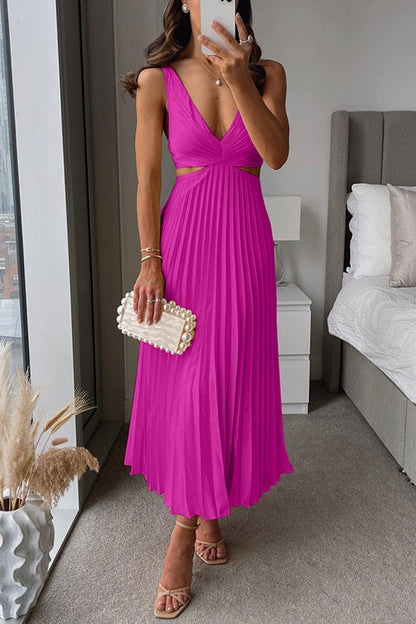 Aitana | Women’s V-Neck Pleated Maxi Dress