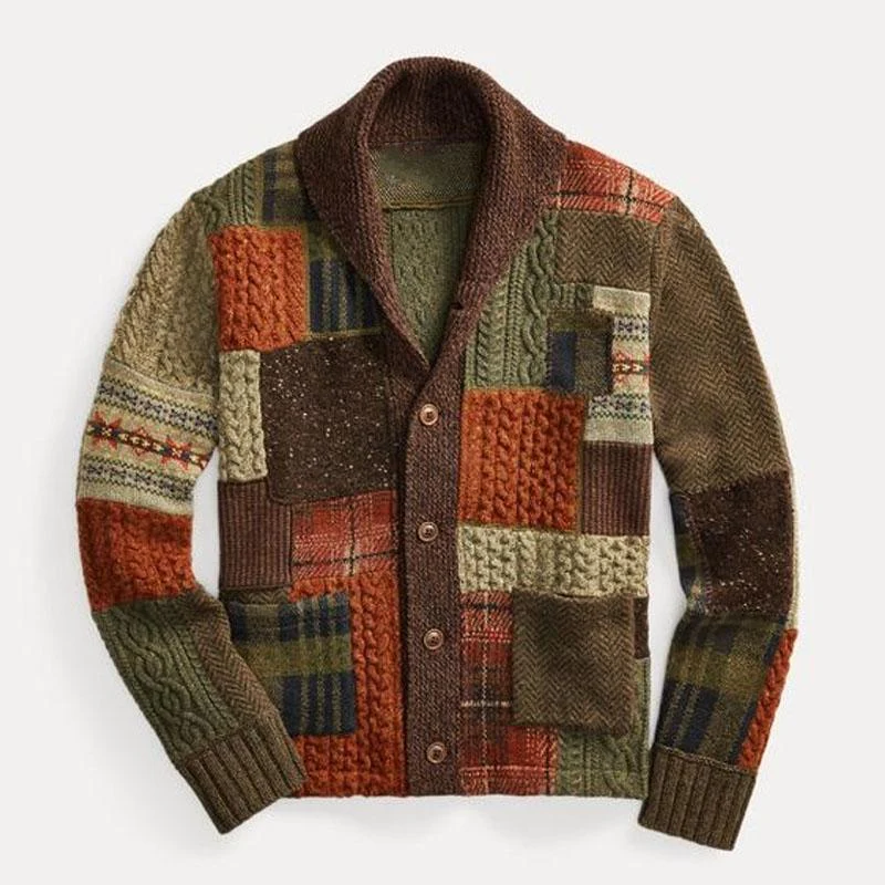 Cameron | Unisex Vintage Patchwork Cardigan