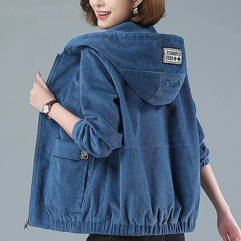 Pavella | Women’s Corduroy Hooded Jacket